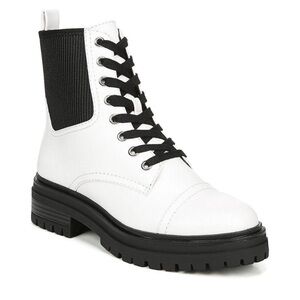 Circus by Sam Edelman Boot Sz 8.5 Y2K Giovanny White Faux Leather Lace Up Combat